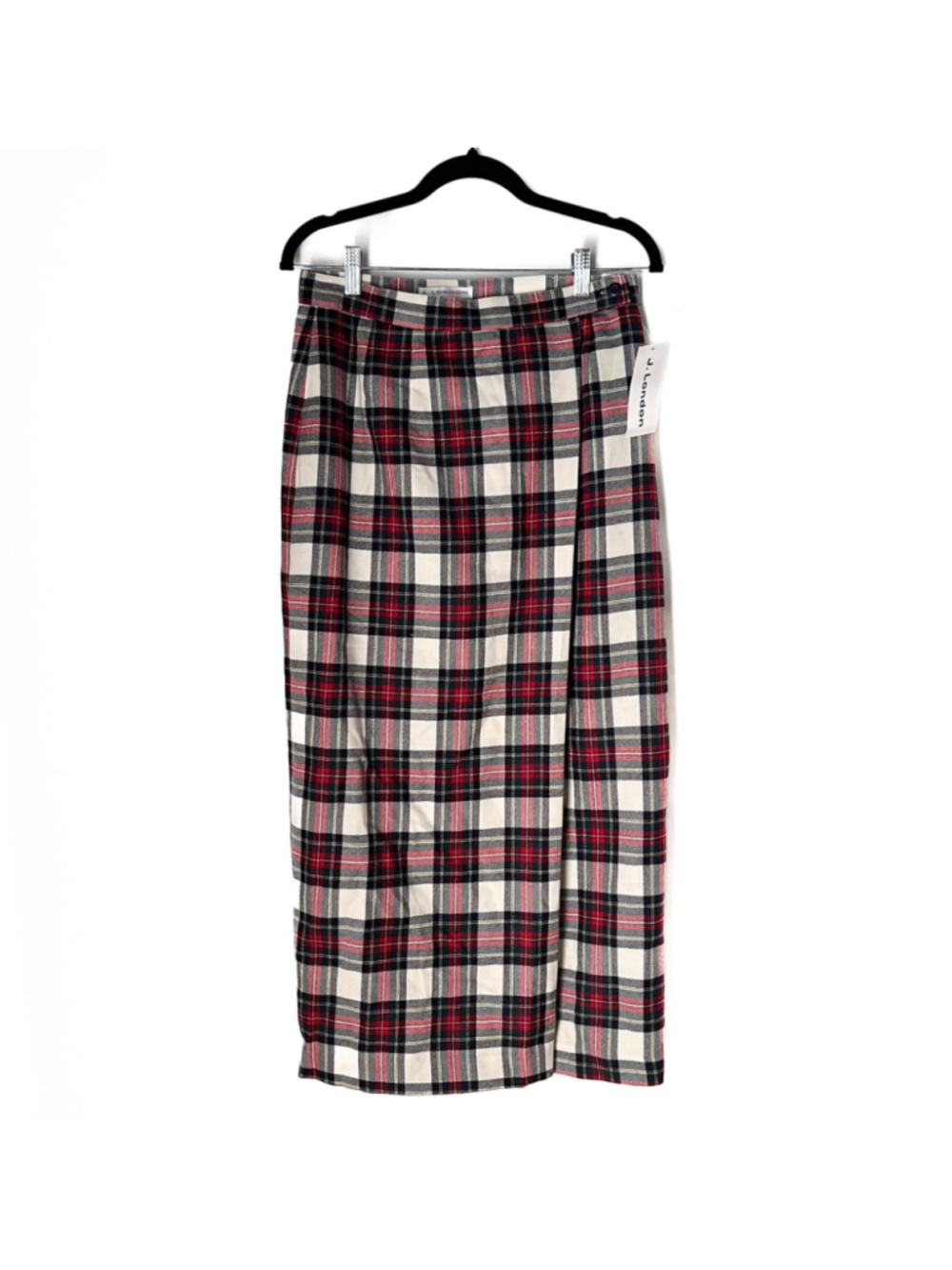 NWT Vtg J. London 8 Plaid Midi Skirt 100% Wool Pencil Skirt Dark Academia Preppy